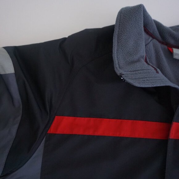 VTG Y2K Gray Tag Nike Black Red Fleece Lined Red Check Zip Up Nylon Ski Jacket L - Picture 10 of 11